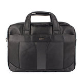 Bugatti Gregory Executive Briefcase, 600D Nylon with Synthetic Leather, Black