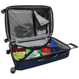 Traveler’S Choice Tasmania Polycarbonate Expandable 8-Wheel Spinner 3-Piece Luggage Set, Purple