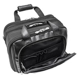 Mcklein, R Series, Chicago, Tech-Lite Ballistic Nylon, 15" Nylon Patented Detachable -Wheeled Laptop Overnight with Removable Briefcase, Black (73585)