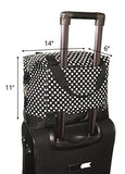Travel Weekender Overnight Carry-On Under The Seat Shoulder Tote Bag (Small, White & Black Stripes)