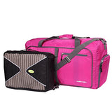 HEXIN Women and Men Travel Duffel Bag Foldable Lightweight Duffle Bags Pink