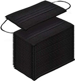 Face Mask Black Disposable Breathable Dust Filter Masks with Elastic Ear Loop for Men & Women (50pcs)