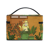 Makeup Bag Coffee Cat Travel Cosmetic Bags Organizer Train Case Toiletry Make Up Pouch