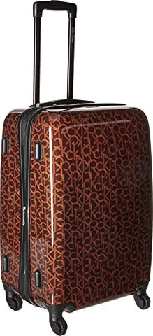 Calvin Klein Unisex Ck-510 Signature Hardside 24" Upright Suitcase Brown One Size