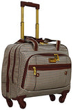 Nicole Miller New York Taylor Carry On Spinner Briefcase (Brown Plaid)