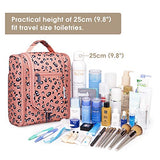 Hanging Travel Toiletry Bag Cosmetic Make up Organizer for Women and Men (Orange Leopard)