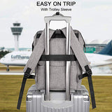 Laptop Backpack for Women Men, Travel Backpack for 15.6 Inch Laptop with RFID Pocket USB Charging Port, College School Backpack Bookbag Water Resistant Carry on Bag for Office/Teacher/Work,Grey