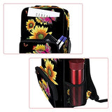 LORVIES Butterflies Over Flowers School Bag for Student Bookbag Women Travel Backpack Casual Daypack Travel Hiking Camping