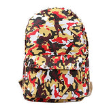 Damara Practical Waterproof PU Camouflage Backpack,Red
