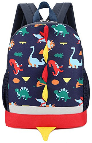 Kid Backpack Boy Preschool with Strap Dinosaur Blue Kindergarten Leash Bookbag