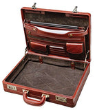Mancini SIGNATURE Luxurious Italian Leather Expandable Attache Case in Black