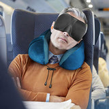 HOMIEE Travel Pillow, Neck Support Memory Foam Cushion Essentials with Sleep Mask, Earplugs -Build in Pouch and Extra Pocket, Ideal for Travelling and Flights