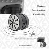 Andiamo Elegante Aluminum Frame 24" Zipperless Luggage With Spinner Wheels (24In, Black Pearl)