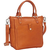 Piel Leather Tablet Shoulder Bag Cross Body, Saddle, One Size