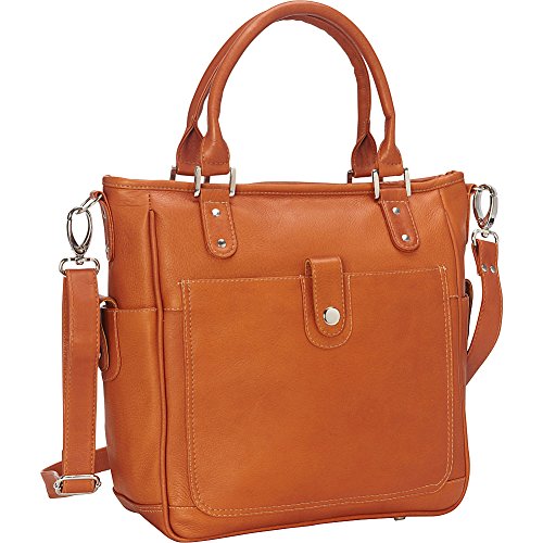 Piel Leather Tablet Shoulder Bag Cross Body, Saddle, One Size