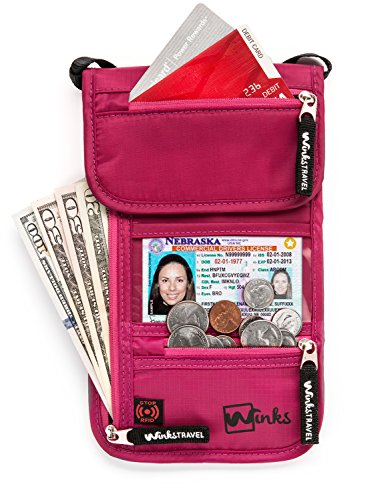 Winks Travel Shoulder Wallet Holder for Women | RFID Blocking Neck Pouch