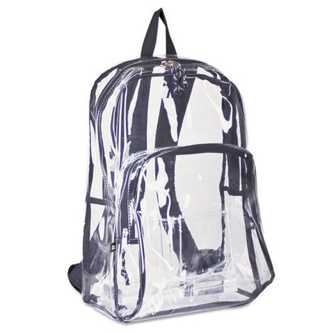 Eastsport - Backpack, PVC Plastic, 12 1/2 x 5 1/2 x 17 1/2 - Clear/Black