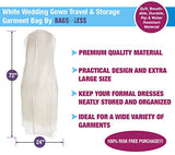 Bags For Less White Wedding Gown Travel & Storage Garment Bag Soft, Breathable, Durable, Rip &
