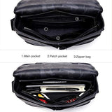 Babama Men Leather Messenger Bag Crossbody Shoulder Purse Briefcases Laptop Satchel Black Gray