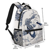 NINEHASA Laptop Backpack,Koi Fish Yin Yang Beautiful Colorful Carp Animal,Casual Lightweight College School Bookbag Computer Bag Travel Business Backpacks