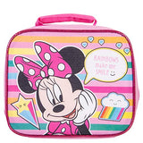 Minnie Mouse Backpack Combo Set - Disney Minnie Mouse Girls' 4 Piece Backpack Set - Backpack & Lunch Kit (Pink)