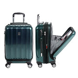DELSEY Paris Delsey Luggage Helium Aero International Carry On Expandable Spinner Trolley 19\ (Teal)