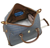London Fog Kensington 20 Inch Wheeled Club Bag, Blue Tan Plaid, One Size