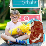 LORVIES Cranes Chrysanthemums Japanese Traditional Red Backpack Kids School Book Bags for Elementary Primary Schooler for Boys