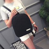 AMA(TM) Women Girls Canvas School Shoulder Bag Travel Backpack Rucksack (Black)