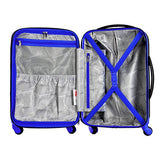 Olympia Apache 3Pc Hardcase Spinner Luggage Set, Black/Blue