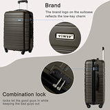 TBWYF Luggage Set 3 Piece Set Suitcase set Spinner Hard shell Lightweight (dark grey)…