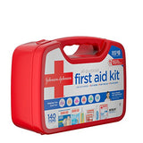 Johnson & Johnson All-Purpose Portable Compact Emergency First Aid Kit for Travel Home & Car, 140 pc