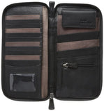 Derek Alexander Full Zip Travel Wallet, Black/Bronze, One Size