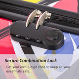 Flieks 3 Piece Luggage Set Hardside Suitcase with Spinner Wheels (Color1)