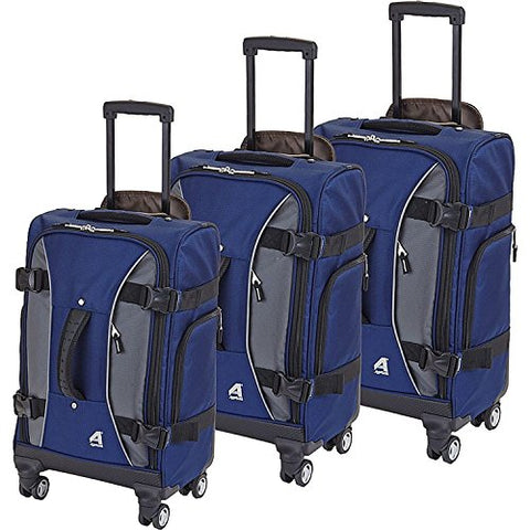 Athalon Hybrid Spinners Luggage 3 Pc Set Navy, Gray