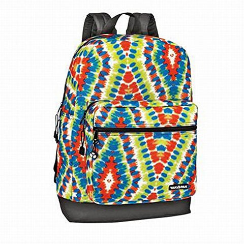 Yak Pack Yellow Blue Red Tie Dye Canvas Backpack Sports School Travel Pack