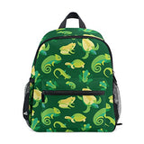 GIOVANIOR Frogs And Reptiles Lightweight Travel School Backpack for Boys Girls Kids