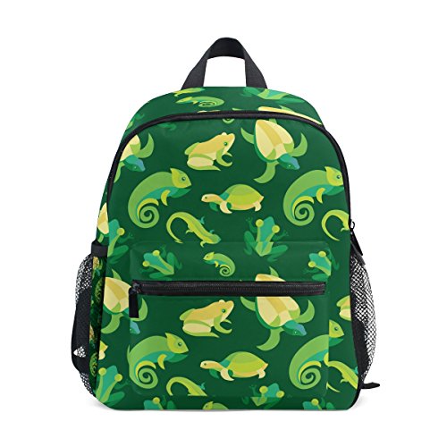 GIOVANIOR Frogs And Reptiles Lightweight Travel School Backpack for Boys Girls Kids