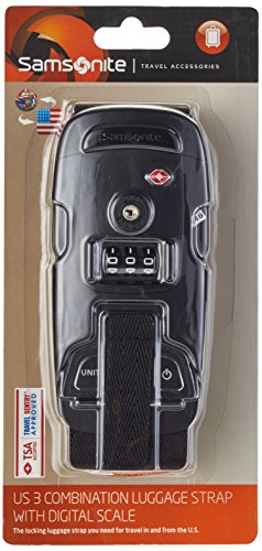 Samsonite Luggage Strap With Combination Lock - Black Travel Security Strap
