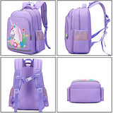CAMTOP Girls Backpack for School Kids Backpack with Lunch Bag Preschool Kindergarten BookBag Set (Y0066-2 Purple Unicorn)