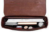 Ecosusi Women Vintage Faux Leather Messenger Shoulder Satchel Weekender Fashion Bag, Dark Brown