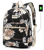 Laptop Backpack with USB Charging Port Waterproof School Bookbag Travel Backpack for 15.6 Inch