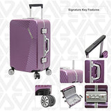 Andiamo Elegante Aluminum Frame 28" Large Zipperless Luggage With Spinner Wheels (28in, Quartz)