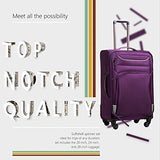 Coolife Luggage 3 Piece Set Suitcase Spinner Softshell Lightweight (Purple+Sliver)