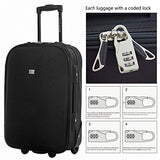 Davidjones Vintage Print 4 Piece Luggage Set-Black