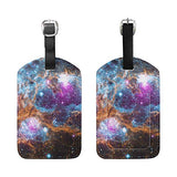 Set of 2 Luggage Tags Nebula Star Field Suitcase Labels Travel Accessories