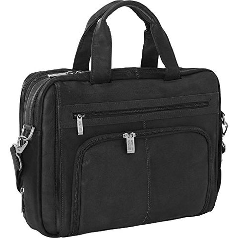 Kenneth Cole Reaction Colombian Leather Dual Compartment Expandable 15.6" Laptop Portfolio, Black