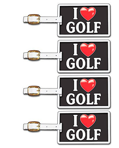 Tag Crazy I Heart Golf Four Pack, Black/White/Red, One Size