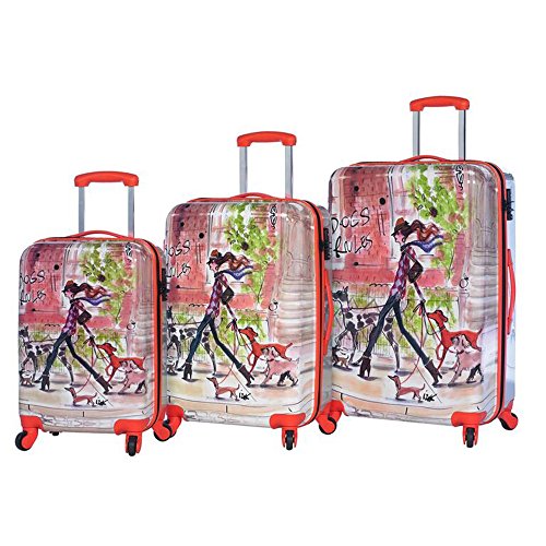 Mia Toro Izak-Stylish Traveller Italy Hardside Spinner Luggage 3 Piece Set, Izakstylish