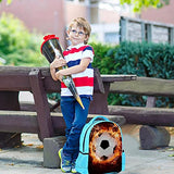 LORVIES Hot Soccer Ball Fires Flame Sports Backpack Kids School Book Bags for Elementary Primary Schooler for Boys